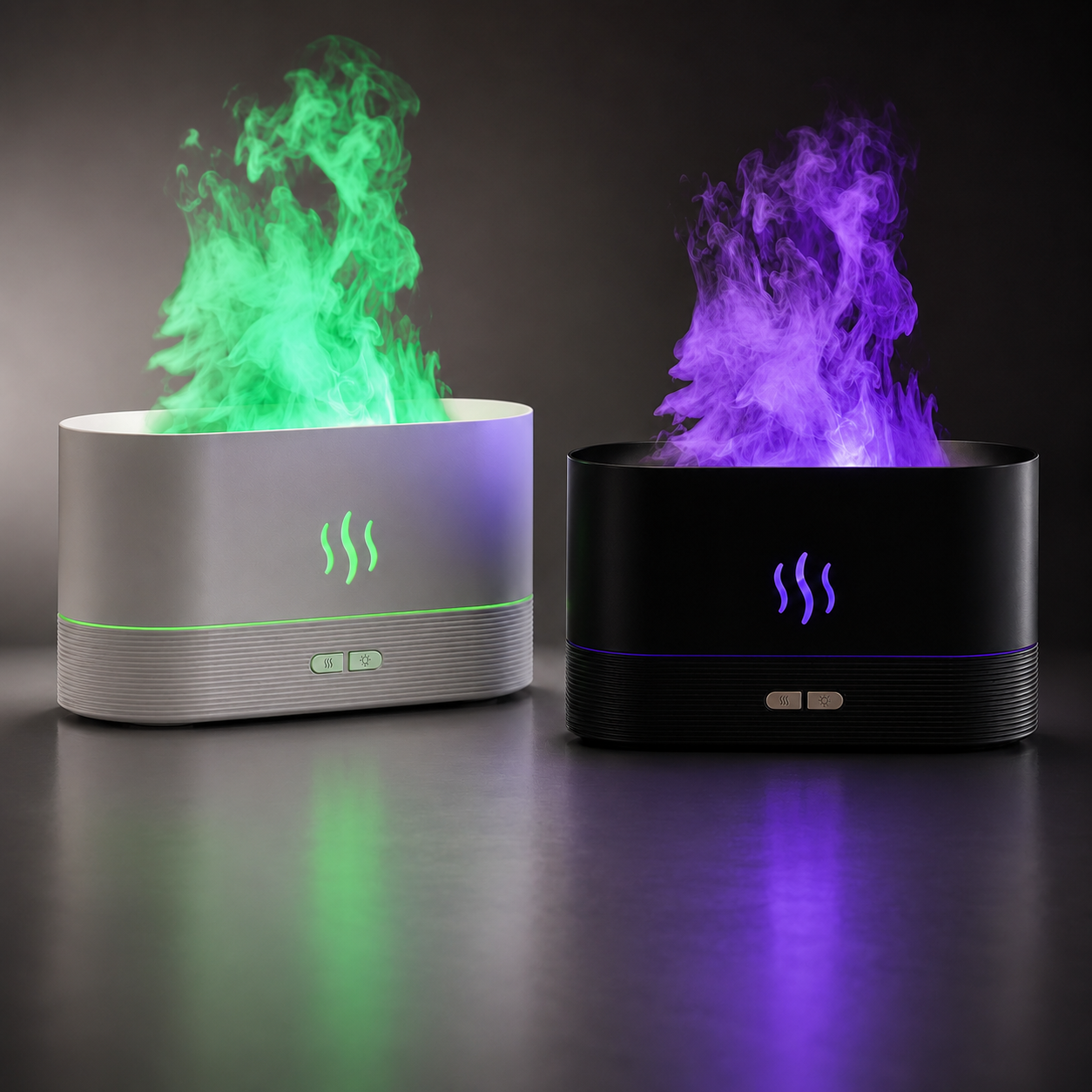 Flame Aroma Diffuser & Humidifier — LED Flame Lamp, Essential Oil, USB