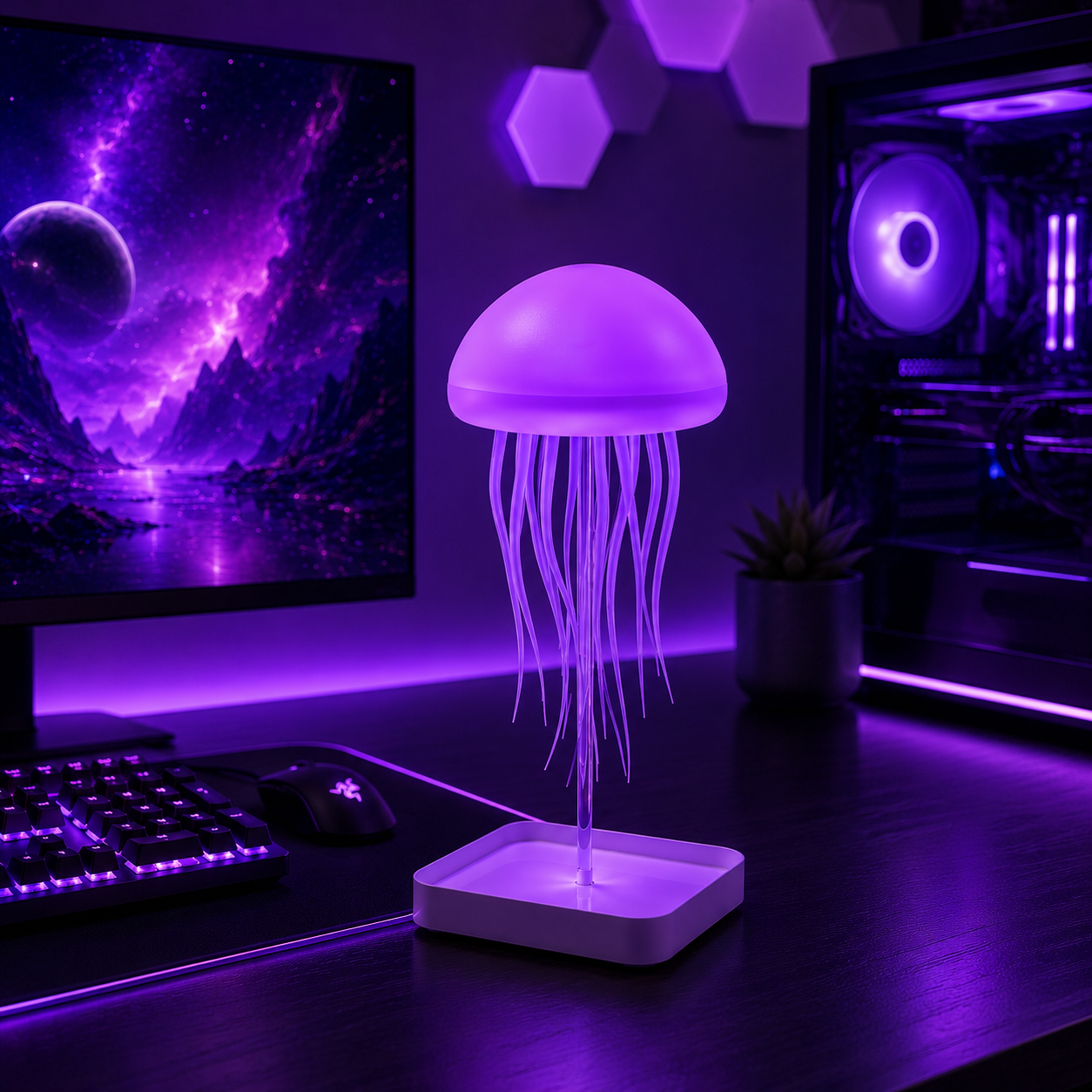 Bionic Jellyfish Night Lamp — Voice Control RGB