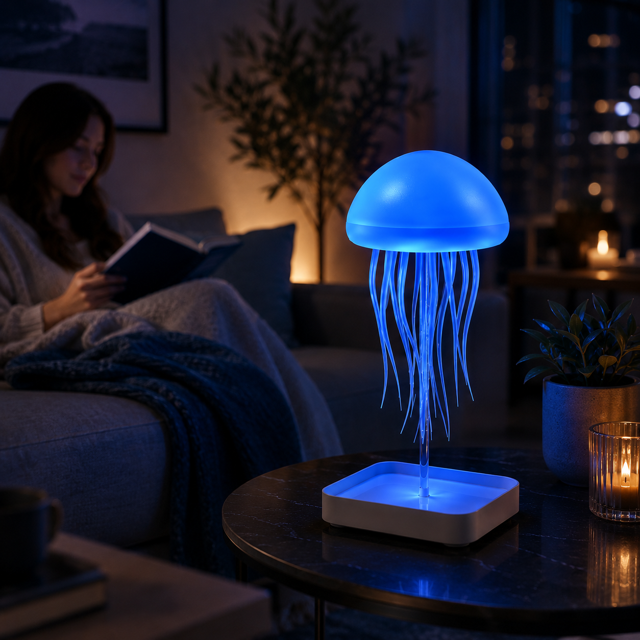 Bionic Jellyfish Night Lamp — Voice Control RGB