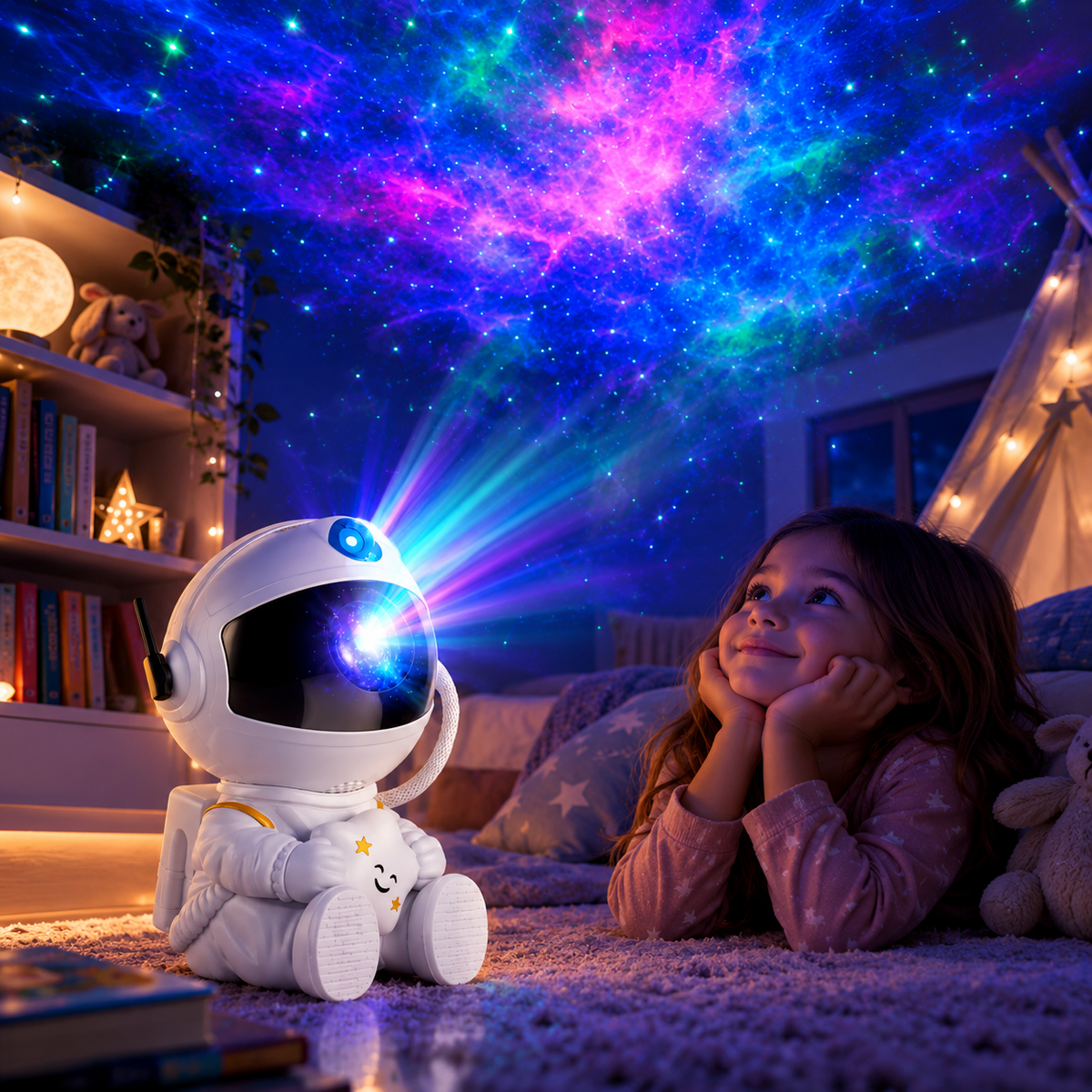 Astronaut Galaxy Projector — LED Night Light