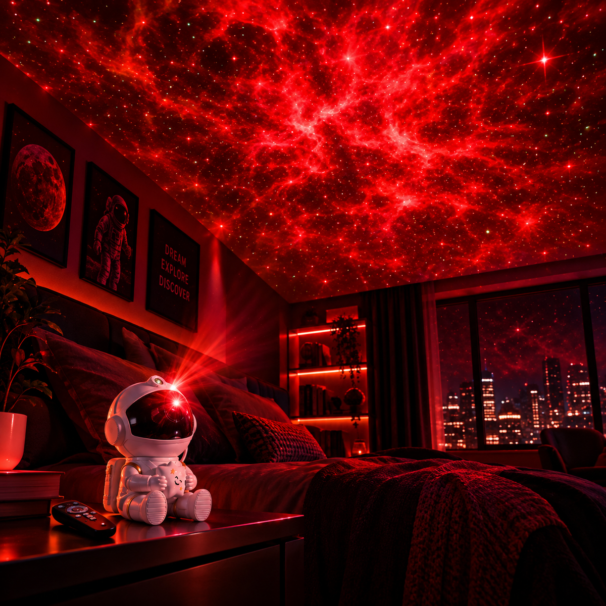 Astronaut Galaxy Projector — LED Night Light