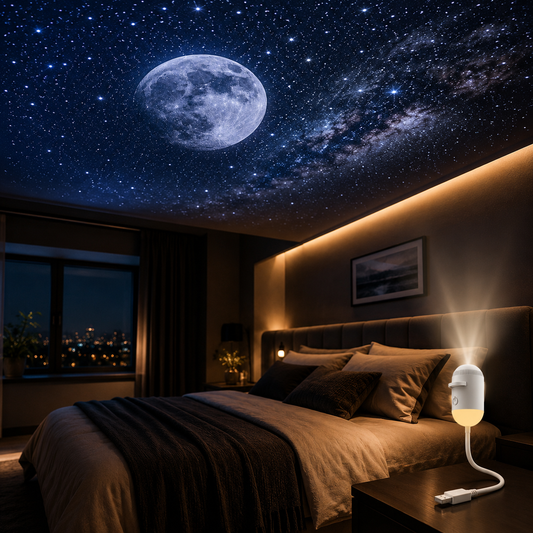 Mini Galaxy Star Projector Night Light — 2-in-1, USB, Kids & Adults