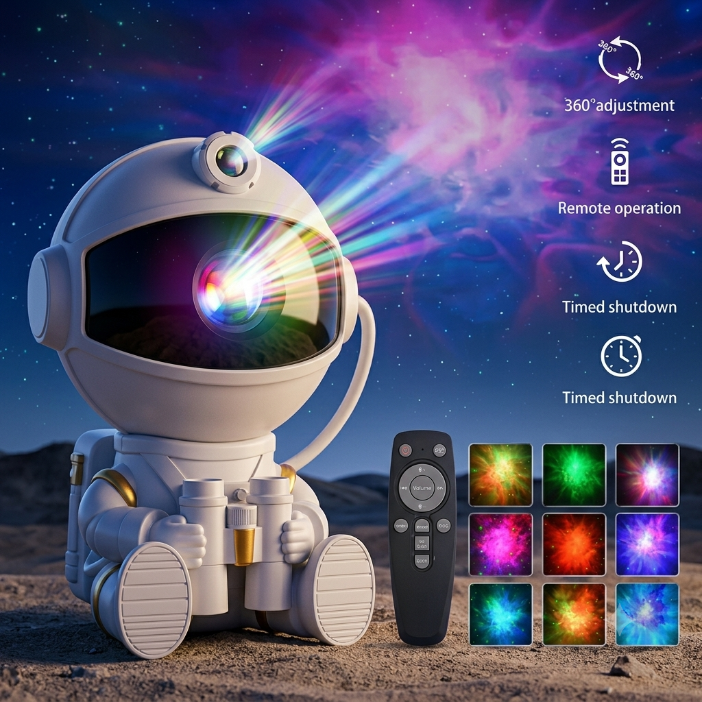 Astronaut Galaxy Projector — LED Night Light