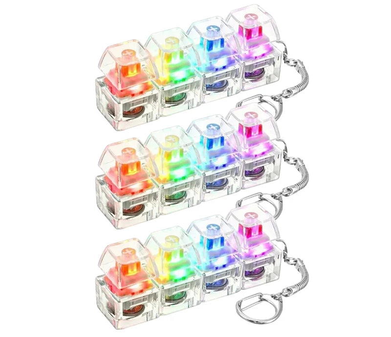 LED Clicker Keyboard Keychain — Anti-Stress Fidget Toy