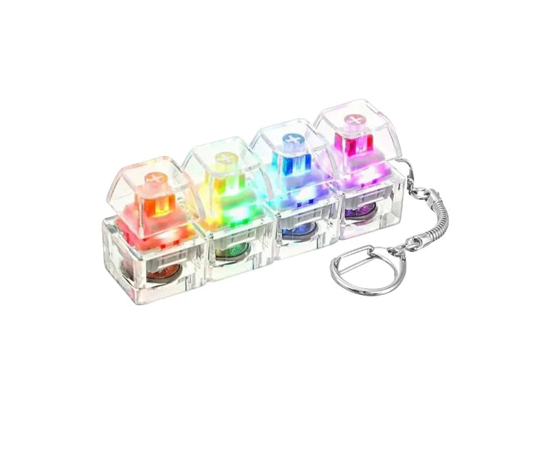 LED Clicker Keyboard Keychain — Anti-Stress Fidget Toy