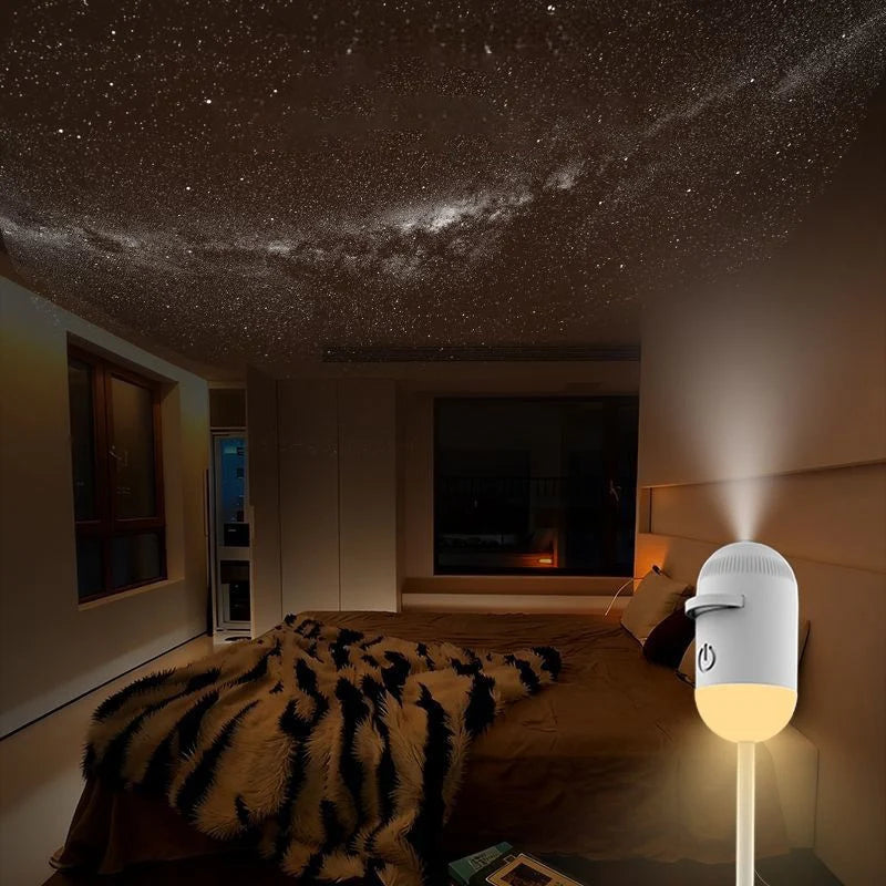 Mini Galaxy Star Projector Night Light — 2-in-1, USB, Kids & Adults