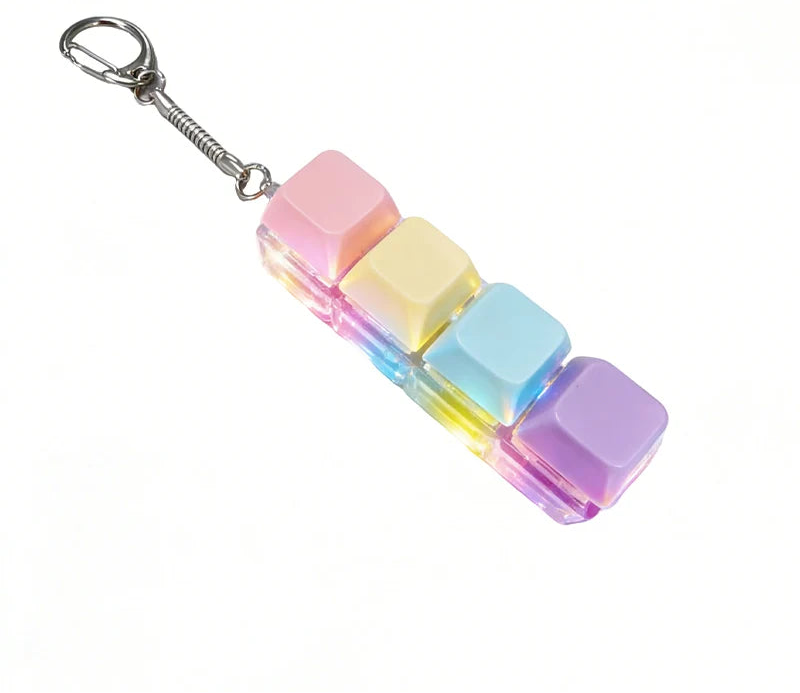 LED Clicker Keyboard Keychain — Anti-Stress Fidget Toy
