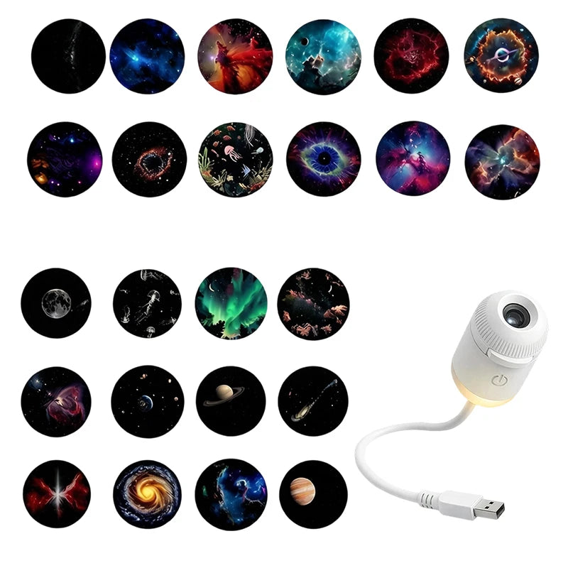 Mini Galaxy Star Projector Night Light — 2-in-1, USB, Kids & Adults