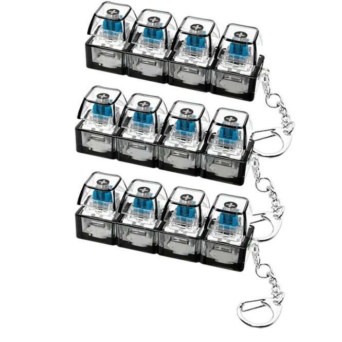 LED Clicker Keyboard Keychain — Anti-Stress Fidget Toy