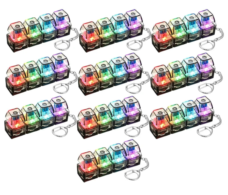 LED Clicker Keyboard Keychain — Anti-Stress Fidget Toy
