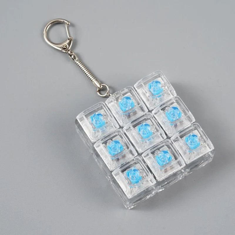 LED Clicker Keyboard Keychain — Anti-Stress Fidget Toy