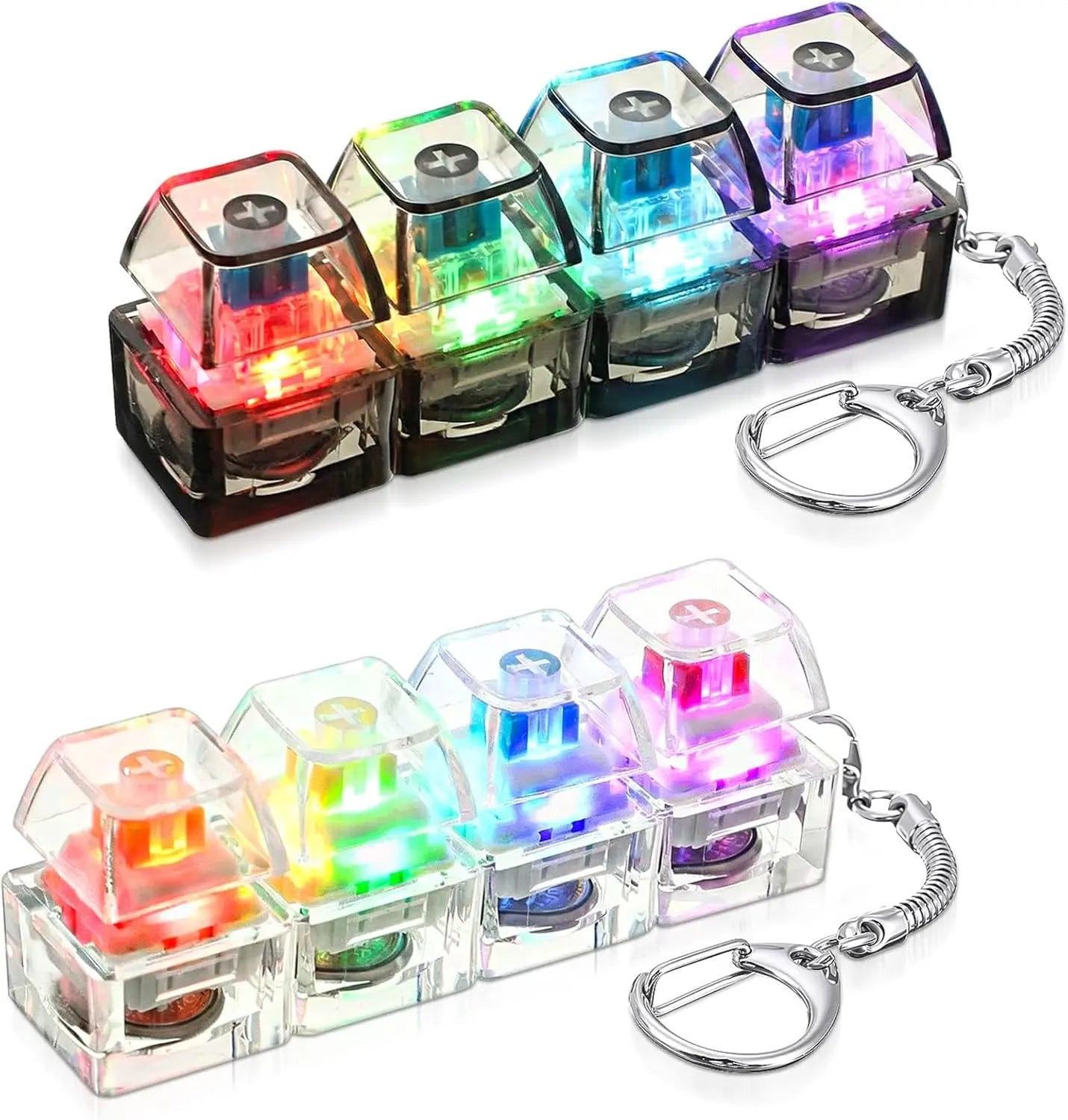 LED Clicker Keyboard Keychain — Anti-Stress Fidget Toy