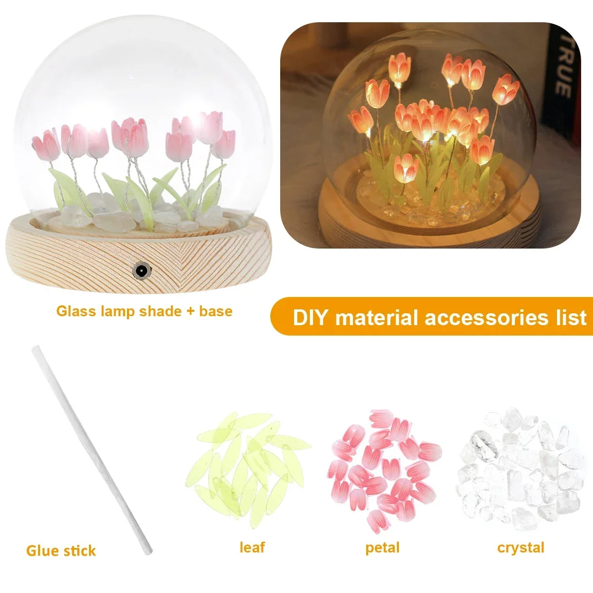 Eternal Bloom LED Night Lamp – Handcrafted Ambient Light