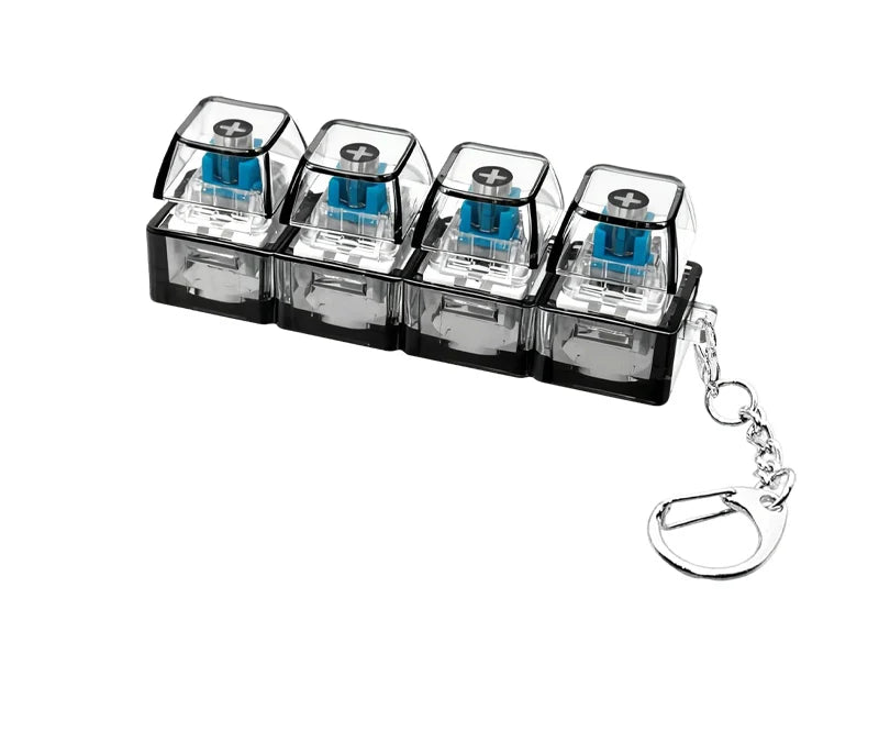 LED Clicker Keyboard Keychain — Anti-Stress Fidget Toy