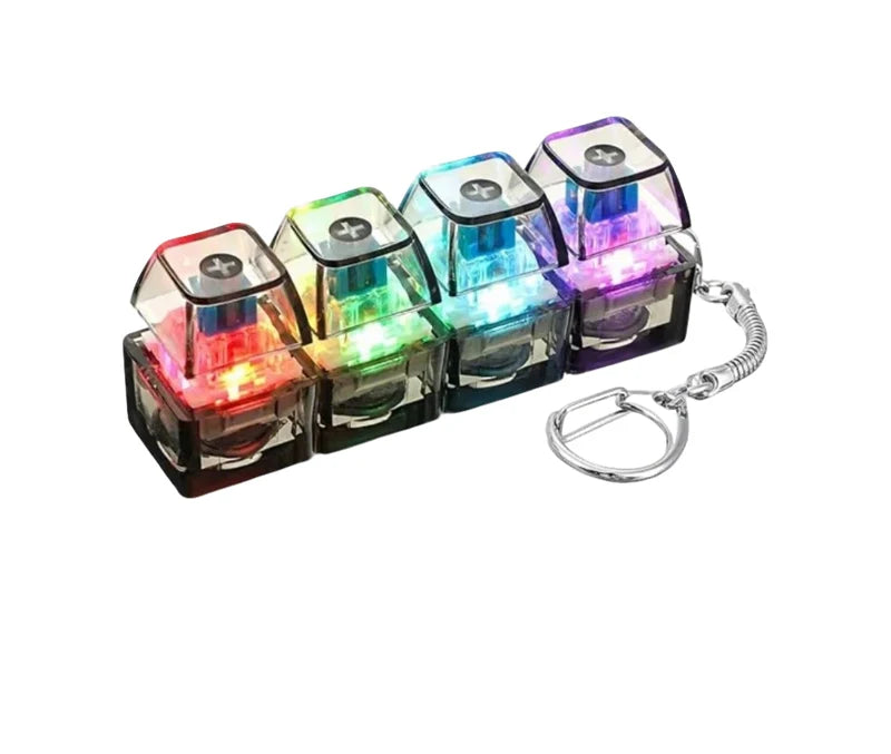 LED Clicker Keyboard Keychain — Anti-Stress Fidget Toy