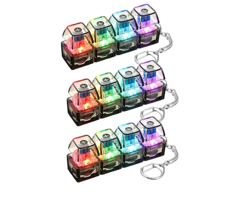 LED Clicker Keyboard Keychain — Anti-Stress Fidget Toy