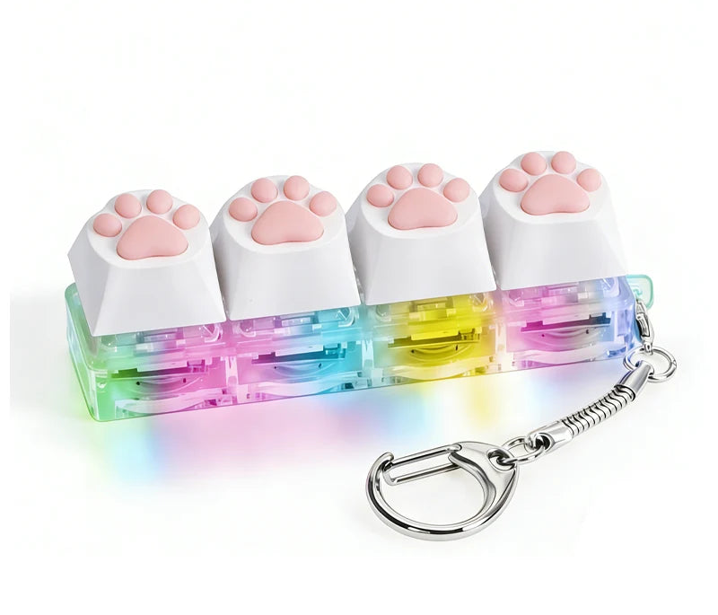 LED Clicker Keyboard Keychain — Anti-Stress Fidget Toy