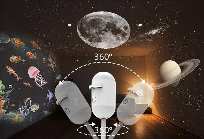 Mini Galaxy Star Projector Night Light — 2-in-1, USB, Kids & Adults