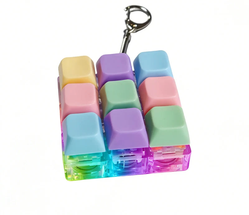 LED Clicker Keyboard Keychain — Anti-Stress Fidget Toy