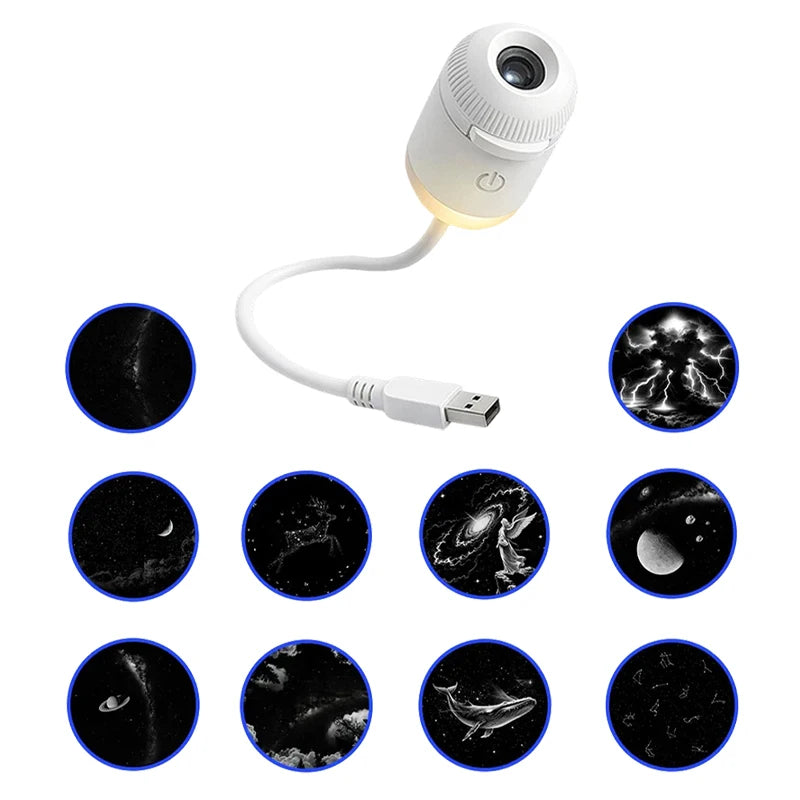 Mini Galaxy Star Projector Night Light — 2-in-1, USB, Kids & Adults