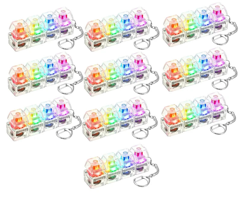 LED Clicker Keyboard Keychain — Anti-Stress Fidget Toy