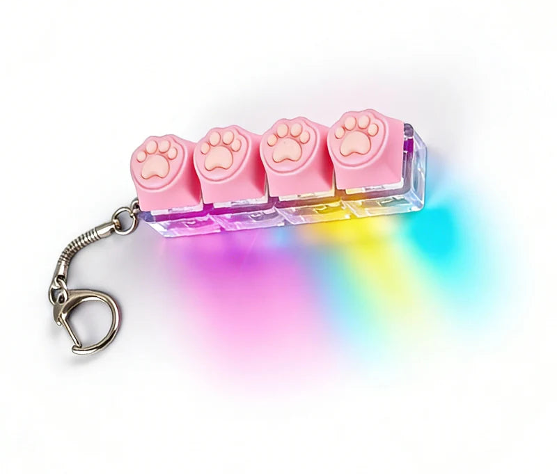 LED Clicker Keyboard Keychain — Anti-Stress Fidget Toy