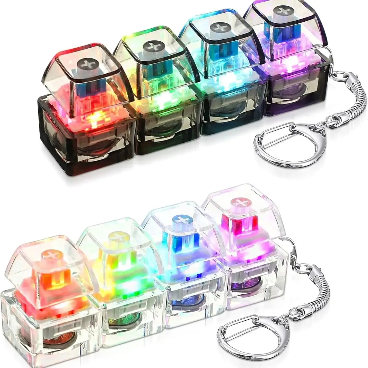 LED Clicker Keyboard Keychain — Anti-Stress Fidget Toy