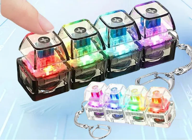 LED Clicker Keyboard Keychain — Anti-Stress Fidget Toy