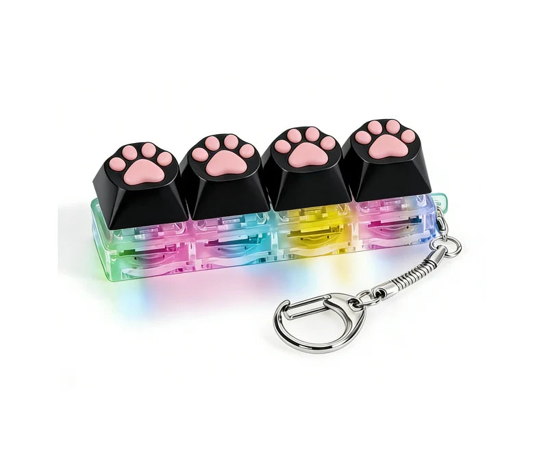 LED Clicker Keyboard Keychain — Anti-Stress Fidget Toy
