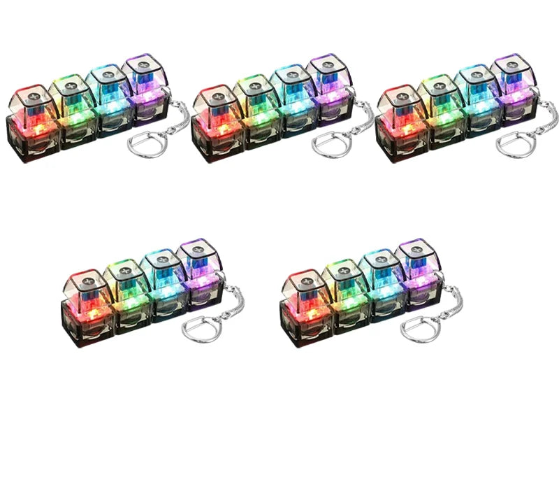 LED Clicker Keyboard Keychain — Anti-Stress Fidget Toy